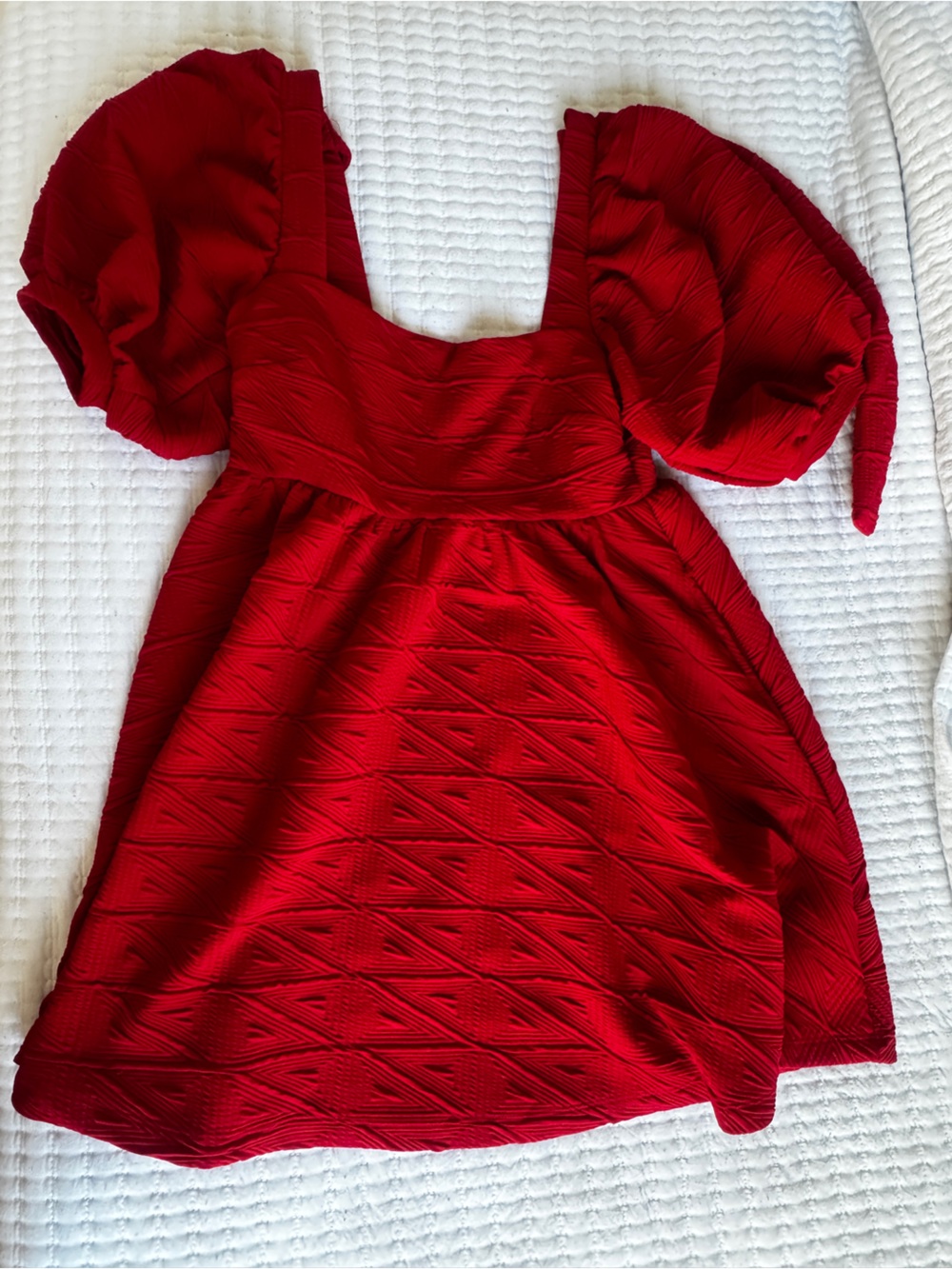Free People Red Textured Mini Dress